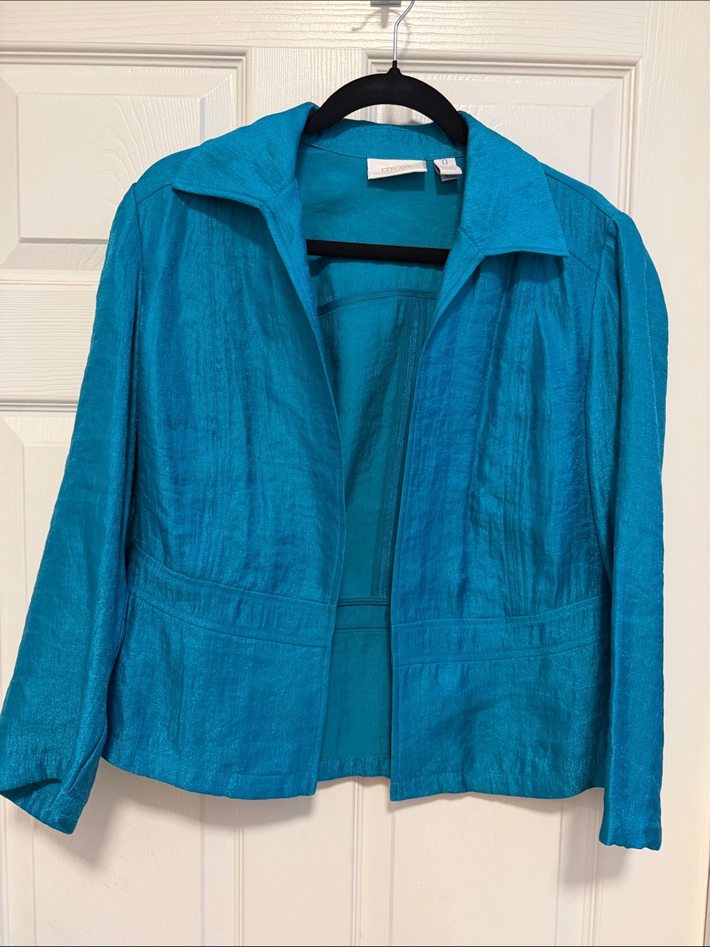 Chico's Vibrant Teal Open Blazer